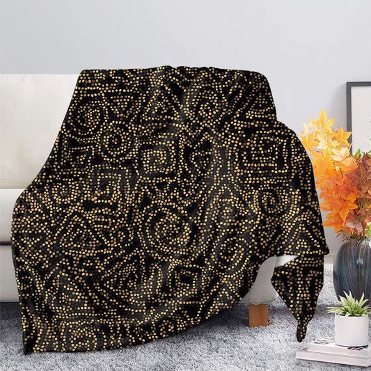 Fonfordus Black And Gold African Afro Print Blanket
