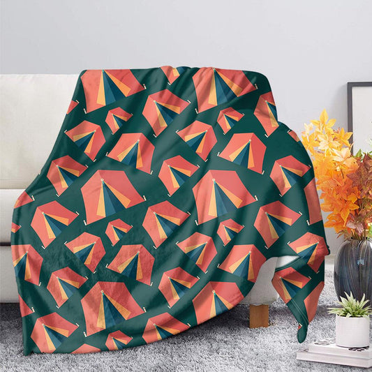 Fonfordus Camping Tent Pattern Print Blanket